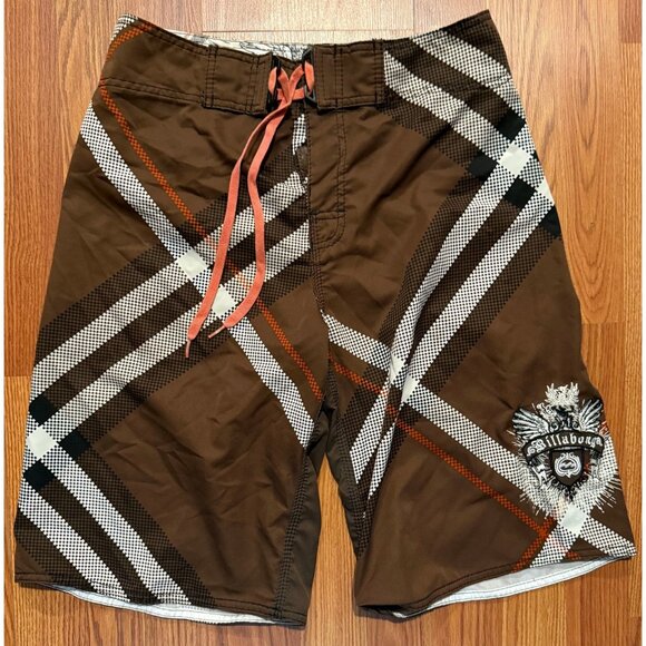 Billabong Board Shorts Mens 30 12" Brown Joel Parkinson Signature Swim Trunks - Picture 1 of 7